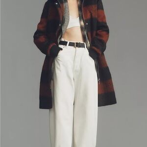 Anthropologie NVLT Black and Brown Checkered Coat